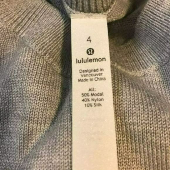 Lululemon Hello Aloe Sweater Silverscreen Grey Size 4 Brand New - Picture 3 of 6